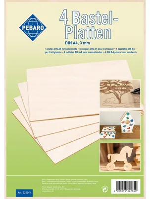 Produktbild von Pebaro Bastelplatten Sperrholz natur DIN A4 4 Stück