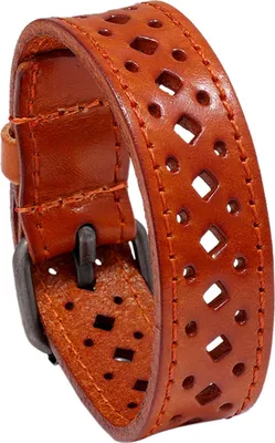 Produktbild von Männer Retro Aushöhlen Breites Armband Einstellbar Einfarbig Kunstleder Armband Lange Manschette Armreif Mode-Accessoires