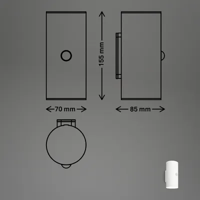 Zdjęcie produktu dla Kinkiet zewnętrzny LED Briloner Lima, czujnik ruchu, czujnik zmierzchu, akumulator, biały, wymiary: 15,5 x 7 x 8,5 cm