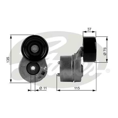 Produktbild von GATES T38431 Spannrolle Keilrippenriemen 76mm für FORD TRANSIT Bus (FD, FB, FS, FZ, FC) TRANSIT Kasten (FA) TRANSIT Pritsche/Fahrgestell (FM, FN)