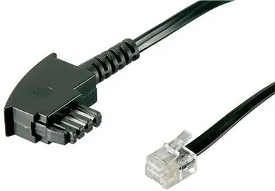 Obrázek produktu pro 10X Goobay 50236 TAE-F propojovací kabel (Německo), 3 m, černý - zástrčka TAE-F > zástrčka RJ11/RJ14 (6P4C)