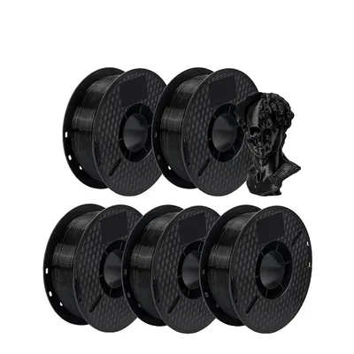 Zdjęcie produktu dla filament do drukarek 3D, tworzywo PETG 5KG, kolor czarno-biały, czarny