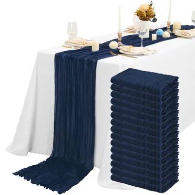 Immagine prodotto di Tovaglioli da tavolo blu oceano, dimensioni 55 x 300 cm, confezione da 15 pezzi