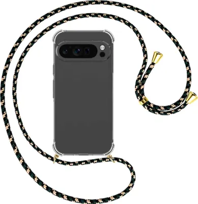 Produktbild von Handykette Backcover-Schutzhülle mit Band (Metall goldfarben) für Google Pixel 9 Pro - camouflage