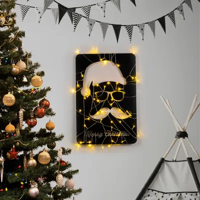 Obrázok produktu pre Wallity, XMASBLACK - 006, nástenná plastika, čierna, 100 % KOV, 39 x 59 cm