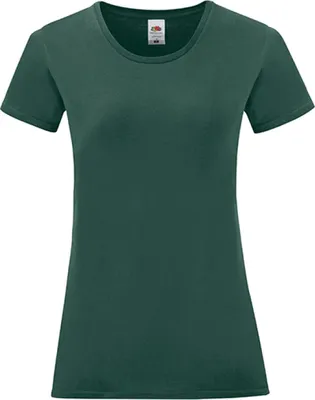 Produktbild von Fruit of the Loom 61-432-0 | Damen Iconic T, 100% gekämmte, ringgesponnene Baumwolle - Farbe: Forest Green - Größe: L