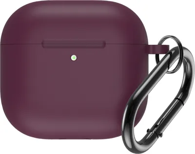 Immagine prodotto di Custodia in silicone per Airpods 4 con moschettone - Marrone