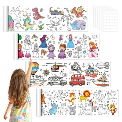 Kinder-Malrollen 4er-Pack, 30x300 cm, Ausmalpapier