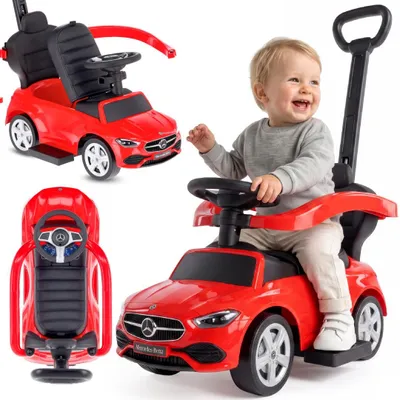 Obrázok produktu pre Mercedes Benz C-Class šmykľavka s tlačením a hudbou od 1 roka, detské autíčko, detské autíčko červené