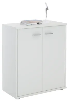 Produktbild von Kommode Sideboard Schrank TOMMY in weiß, Anrichte mit 2 Türen inklusive Einlegeboden