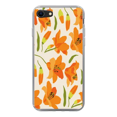 Produktbild von MuchoWow® Handyhülle Schutzhülle Hülle für iPhone 8 Blumen - Lilie - Muster Silikon Softcase Handy Hülle - Schutzhaube
