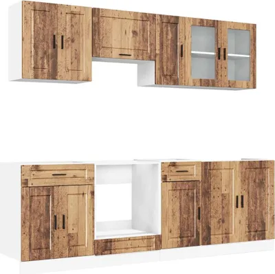 Produktbild von vidaXL 8-tlg. Küchenschrank-Set Kalmar Altholz-Optik Holzwerkstoff