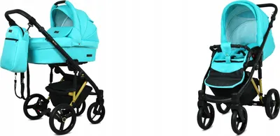 Produktbild von BabyLux® UZO | 2in1 Kinderwagen Set | Mint | Kombikinderwagen | Kinderwagenset | Buggy + Babywan