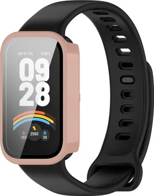 Produktbild von Bizon Case+Glas Uhrenetui für Xiaomi Smart Band 9 Active / Redmi Band 3, rosa