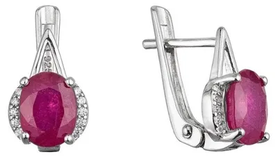 Produktbild von Hä ngeohrringe aus Silber mit echtem Rubin 11489.3