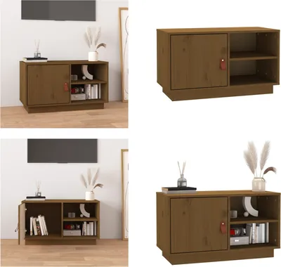 Produktbild von vidaXL TV Schrank Honigbraun 70x34x40 cm Massivholz Kiefer - TV-Schrank - TV-Schränke - TV-Möbel - TV-Ständer