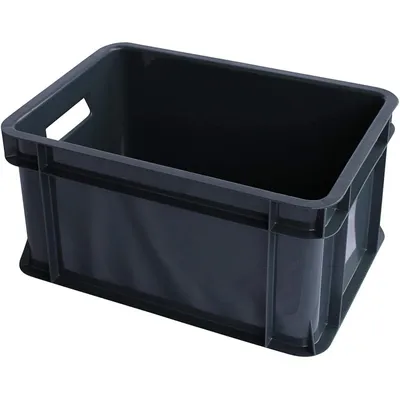Productafbeelding van ARTECSIS 1x Miniopslagdoos, 11 liter. Transport- en opbergdoos van stevig kunststof, stapelbaar, antracietkleurig
