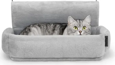 Immagine prodotto di Cuccia per gatti, da appendere al termosifone. Letto per gatti riscaldabile, ideale per amache per gatti riscaldate. Colore: grigio. Struttura in metallo robusta, imbottitura in peluche morbido