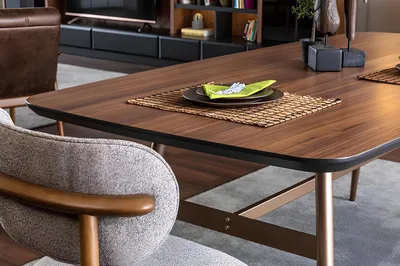 Image de Ensemble de salle à manger Table de salle à manger Chaises Sideboard Set 7pcs Bois Marron Nouveau