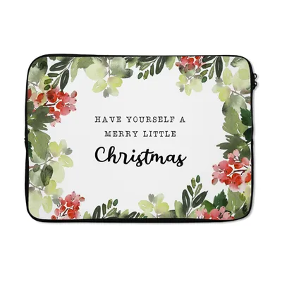 Produktbild von MuchoWow® Laptop Hülle 14 ZollWeihnachten - Zitat - Pflanzen Laptoptasche - Laptoptasche - Stoßsicher - Schutzhaube