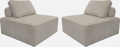 Produktbild von sweeek - 2er-Set Sofa-Modul-Sessel mit Cordbezug - Hellgrau