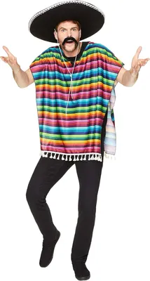 Imagen del producto de Poncho uni, diseño colorido, talla única, ideal para fiestas