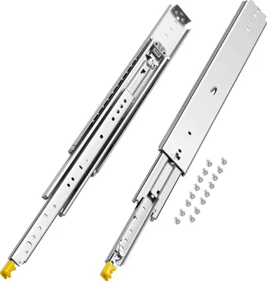 Zdjęcie produktu dla Prowadnica szuflady VEVOR z pełnym wysuwem, 558 mm, zamykana prowadnica szuflady, prowadnice teleskopowe, 1 para, nośność 226,8 kg, prowadnica boczna z łożyskiem kulkowym i mechanizmem blokującym