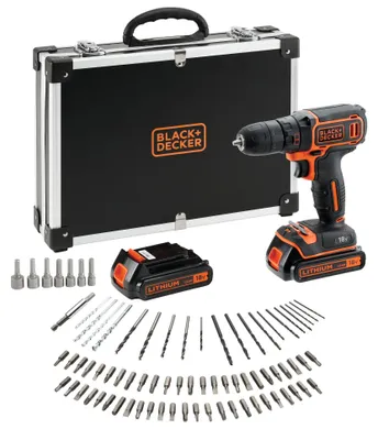 Obrázok produktu pre Black&Decker Akku-Bohrschr.18V2x1,5Ah Kof 80Zub BDCDC18BAFC