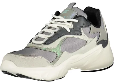 Produktbild von Grauer Sportschuh für Damen mit Schnürsenkeln und Kontrast-Details