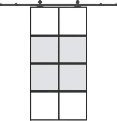 Image de Porte coulissante kit de quincaillerie trempé verre aluminium