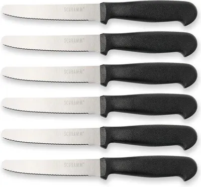 Produktbild von Famanu Frühstücksmesser 6er-Set - Schwarz, rostfreies Edelstahl, ca. 22 cm