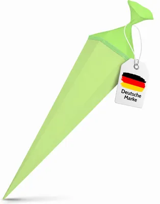 Produktbild von itenga Bastelschultüte mit Verschluss HELL GRÜN 6eckig 85cm, KI-generiertes Bild