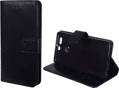 Produktbild von Schutz Hülle Blumen für Handy Huawei P9 Schwarz