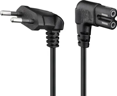 Produktbild von Anschlusskabel mit Eurostecker abgewinkelt, 2 m, schwarz, (2\*0,75 mm²)