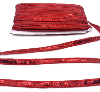 Image de Ruban à paillettes 25 mètres - Ruban décoratif - Ruban de finition - Artisanat - Accessoires de vêtements - Polyester avec paillettes brillantes