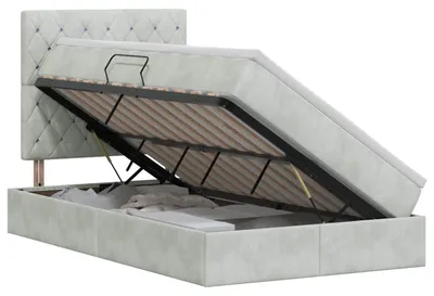 Image de vidaXL Lit de rangement avec matelas gris clair 120 x 200 cm velours