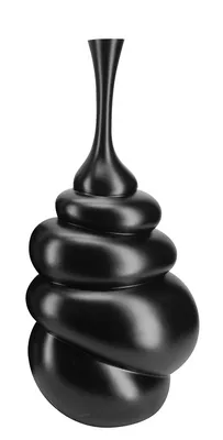 Image de Vase décoratif (23,5x34,5x74cm), noir mat