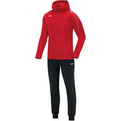 Produktbild von JAKO Unisex Trainingsanzug Polyester Classico mit Kapuze, Farbe:rot, Größe:M