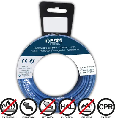 Image de Fil électrique Flexible Bleu 4mm2 Sécurité Sans Halogène Et Flexibilité Optimale - Edm