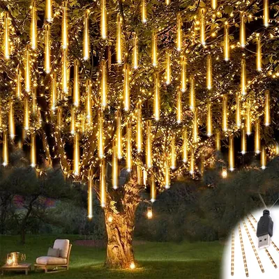 Zdjęcie produktu dla 3M Meteor Shower Fairy Lights Indoor Outdoor, 30cm 8 Tubes Led Fairy Lights USB Christmas Decoration Lights for Window Garden Wedding Party Balcony Decoration