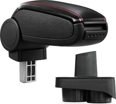 Obrázok produktu pre Kožený poťah stredovej lakťovej opierky čierny / červený pre VW Polo 9N 9N2 9N3 + GTI