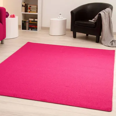 Produktbild von Steffensmeier Kurzflorteppich Cambridge Young | Teppich für das Wohnzimmer, Jugendzimmer in Pink, Größe: 80x250 cm