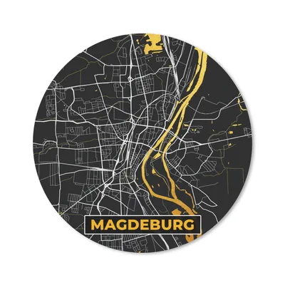 Produktbild von MuchoWow® Mauspad Mousepad Magdeburg - Stadtplan - Deutschland - Karte - Gold 50x50 cm - Mousepads - Maus Mat - Pad - Mausunterlage - Vinyl