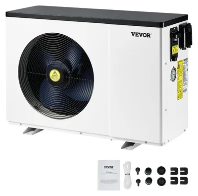 Produktbild von VEVOR Elektrische Poolwärmepumpe, 1,48-7,11 kW Heizleistung, energieeffiziente variable Frequenz-Poolheizer für 15-30m³ oberirdische Pools, Heiz- und Kühlwasserheizer AC220-240V 50Hz, 2.51-11.38 KW