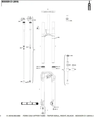 Produktbild von RockShox Standrohr Rechts Rockshox Boxxer 2019+ Schwarz