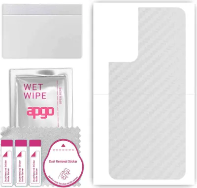 Produktbild von apgo Rückseite Schutzfolie, Skin, kompatibel mit Infinix Hot 12 Pro, Hinten Displayschutzfolie aus Vinylfolie, kratzfest, einfache Montage - Transparenter Kohlenstoff