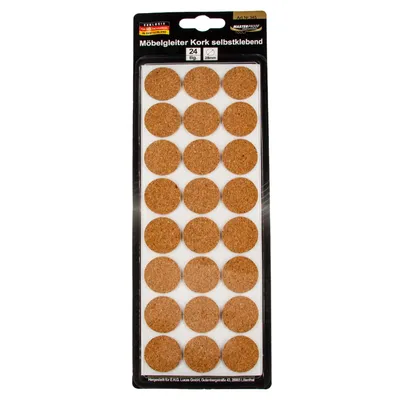 Produktbild von MASTERPROOF PROFESSIONAL Möbelgleiter Ø 28 mm, Kork, selbstklebend 24 Stück