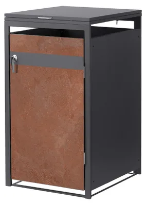 Produktbild von ML-Design Mülltonnenbox 1er für 1 Tonne 240L 68x80x116,3 cm, Anthrazit-Rostoptik, Stahl/Cortenstahl, abschließbar