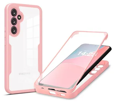 Produktbild von 360 Grad Rundum Schutz Handyhülle für Samsung Galaxy S23 FE Full Cover Vollschutz Case Farbe: Rose