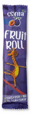 PRZEKĄSKA ROLL ŚLIWKA BEZ DODATKU CUKRÓW BEZGLUTENOWA BIO 12 g - CSINTA